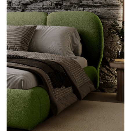 Łóżko tapicerowane 200x200 ROZA z pojemnikiem na pościel zielone