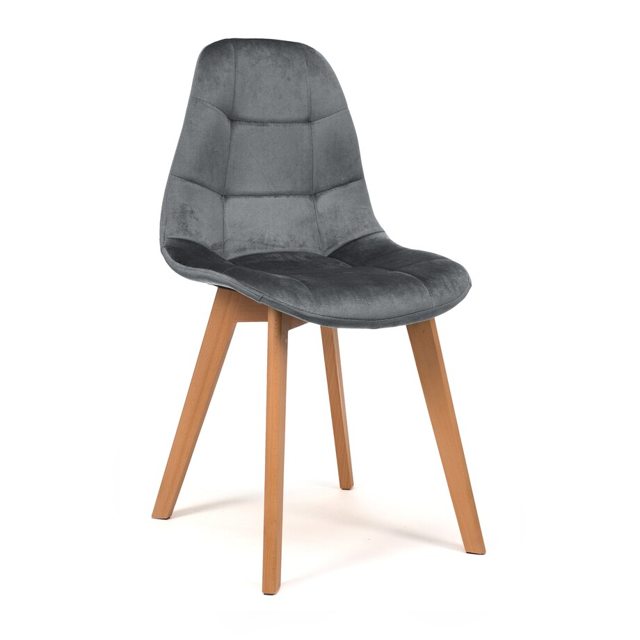 Krzesło tapicerowane skandynawskie welur VEGAS szary