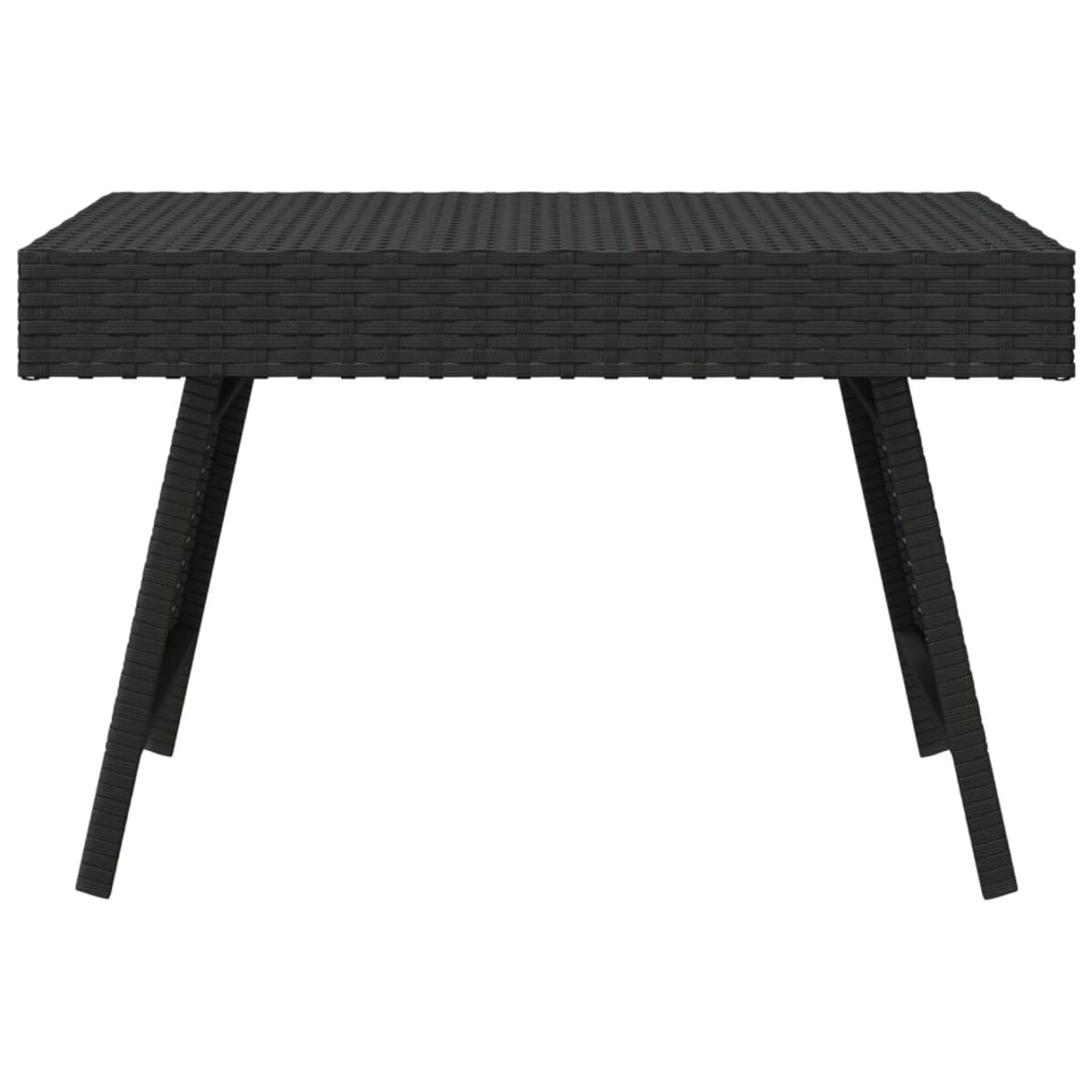 vidaXL Składany stolik boczny, czarny, 60x40x38 cm, polirattan