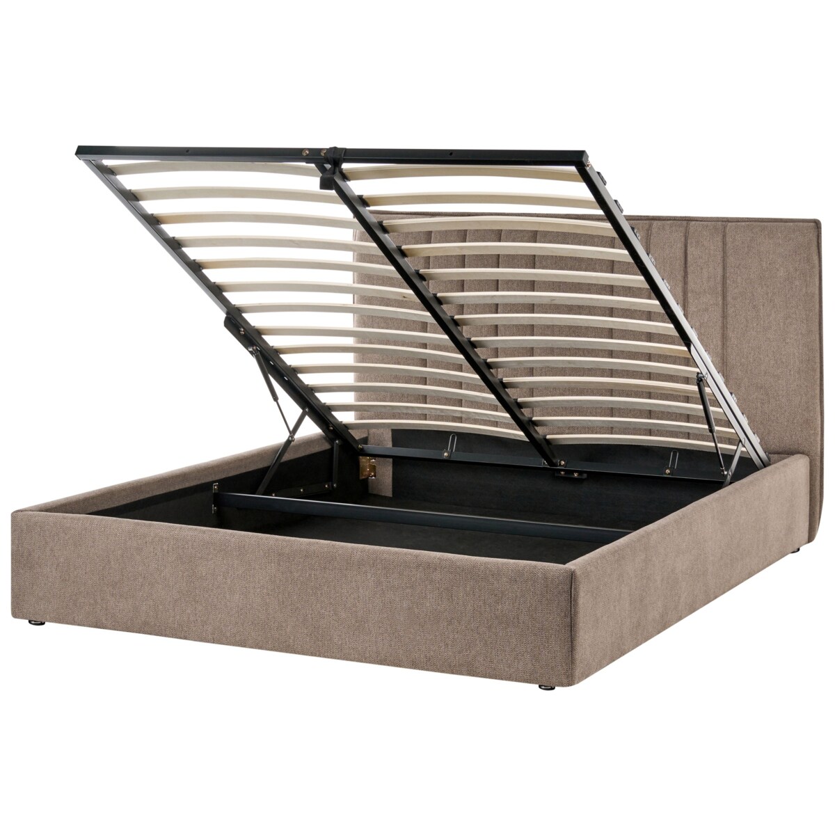 Łóżko z pojemnikiem TARASCON 140 x 200 cm Beżowoszary