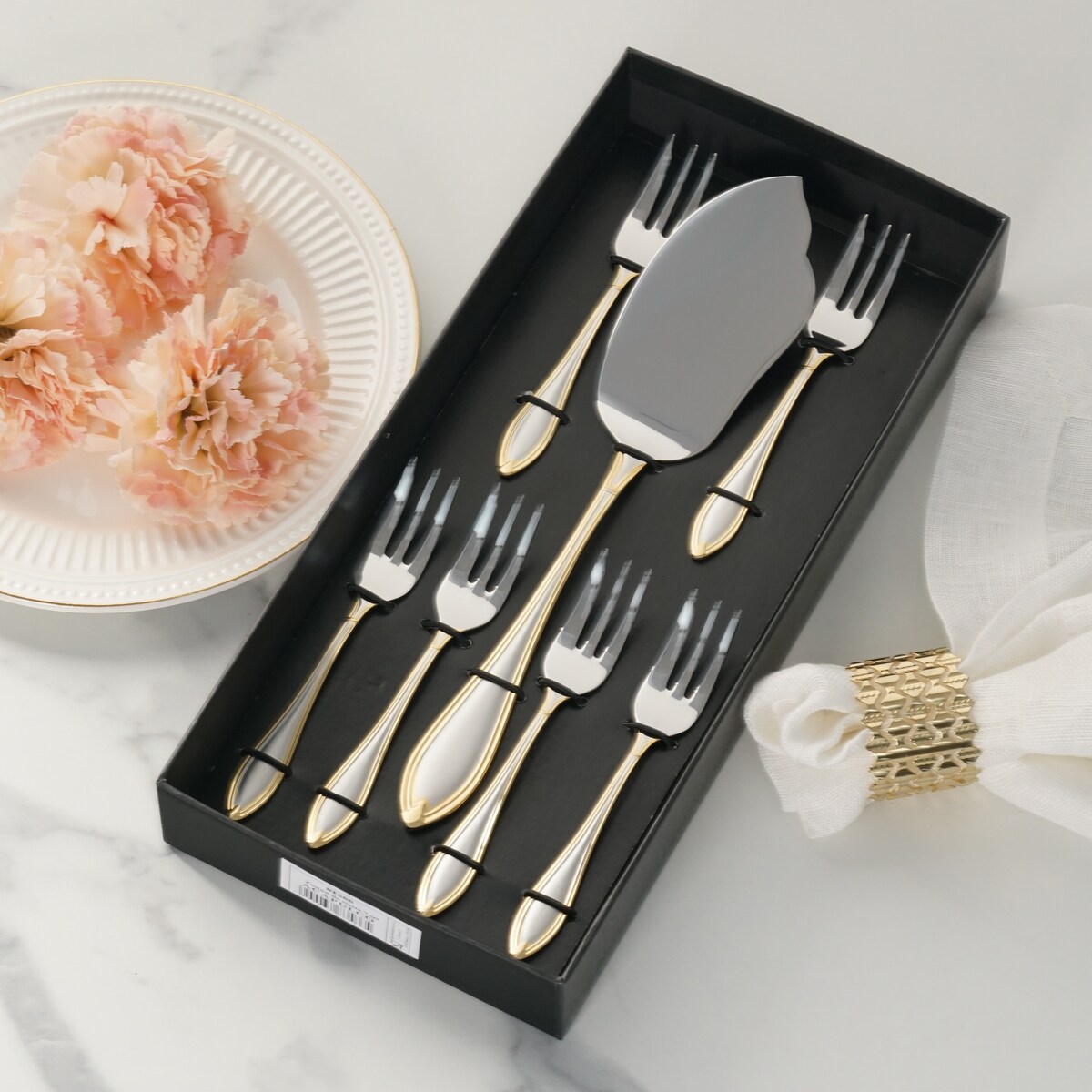 VILLA ITALIA Zestaw widelczyków do ciasta z łopatką dla 6 osób ACAPULCO