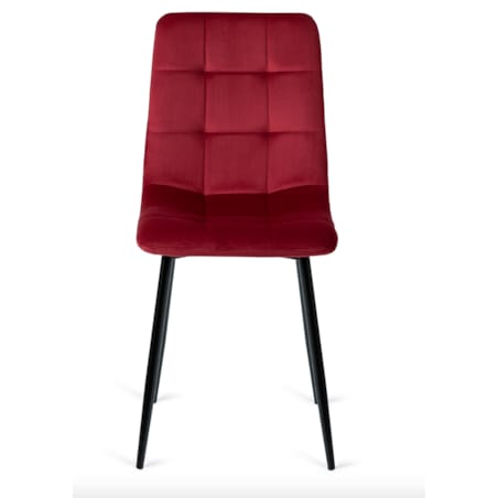 Krzesło Tapicerowane Welurowe Kuchenne Do Jadalni Salonu Loft Bordowe PERU