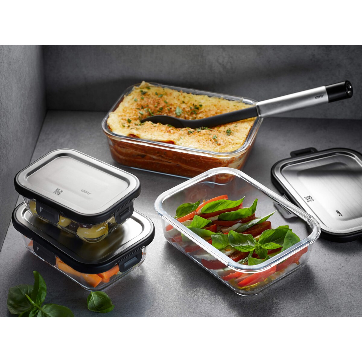 Prostokątny pojemnik do przechowywania MILO 1 ltr