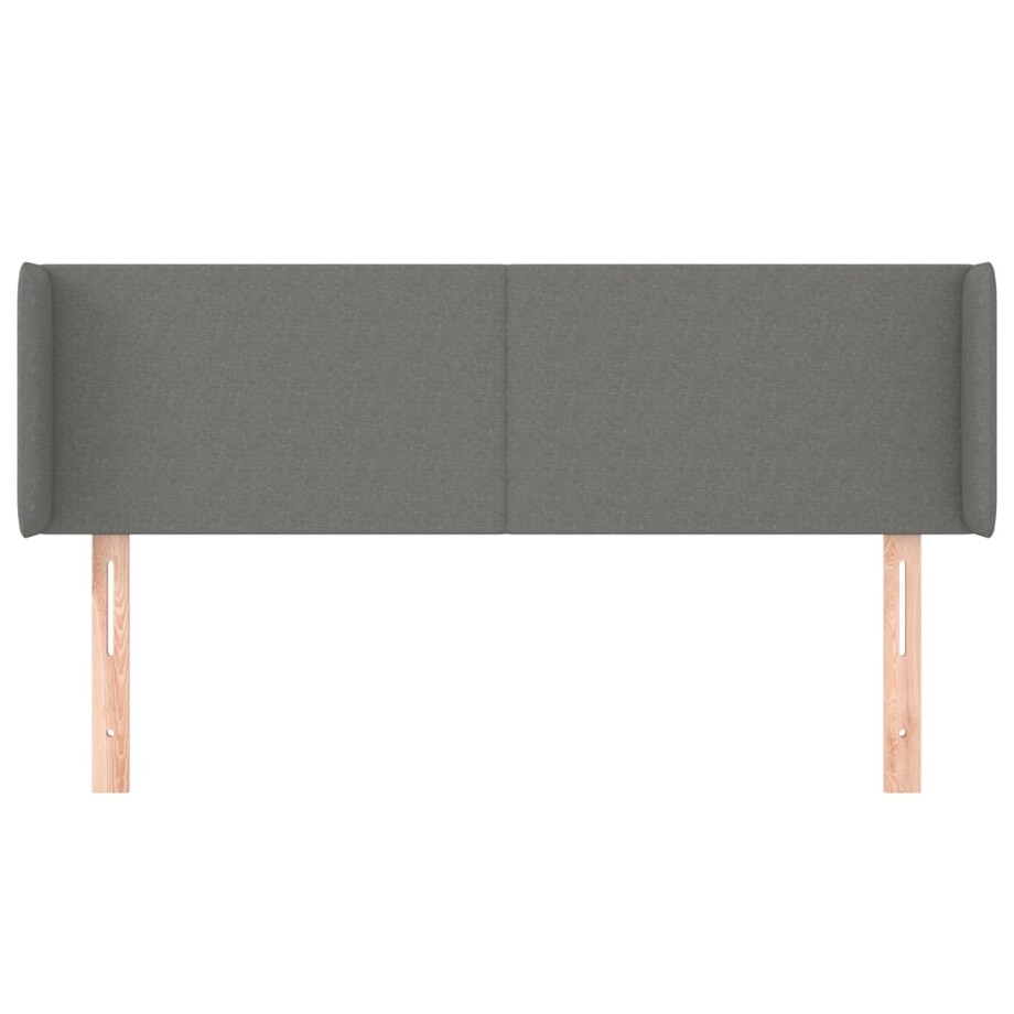 vidaXL Zagłówek uszak, ciemnoszary, 147x16x78/88 cm, tkanina