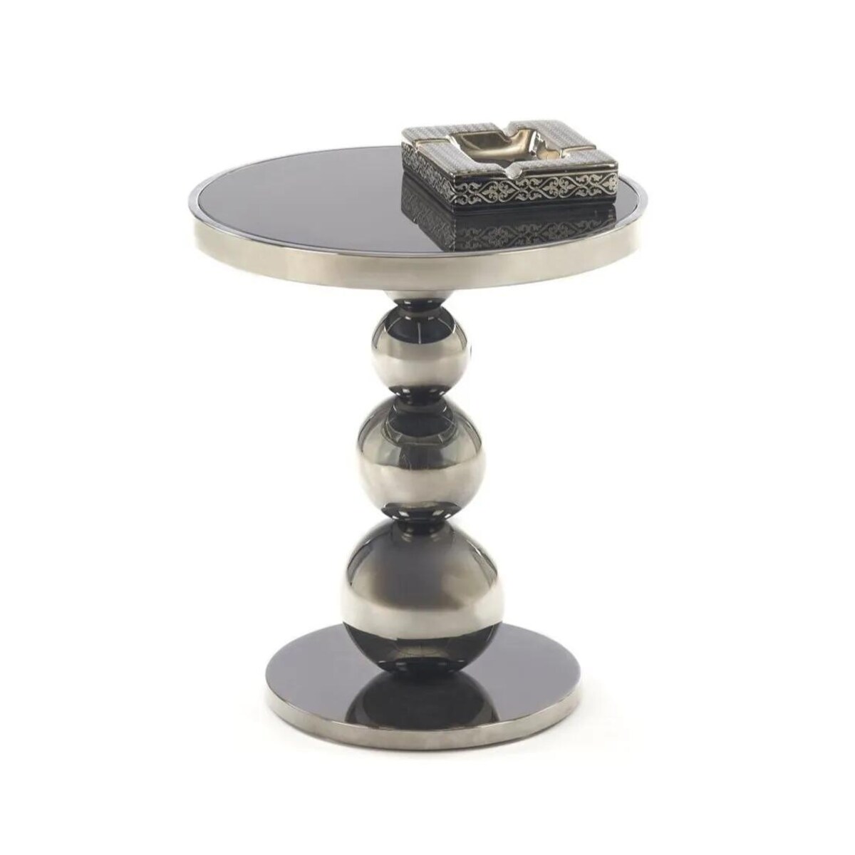 Stolik kawowy CARLA 40x40cm czarny/srebrny