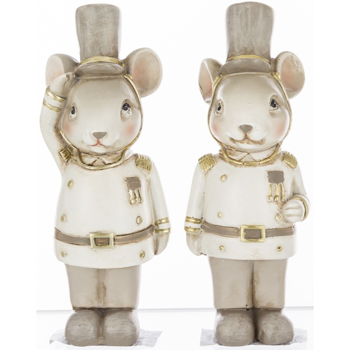 Figurki - 2 myszy w mundurach z orderami 11,5x4,5x4 cm