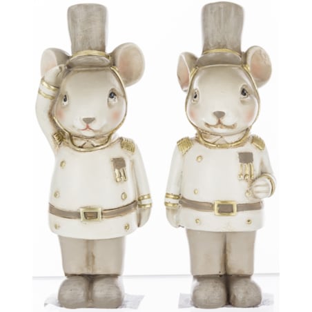 Figurki - 2 myszy w mundurach z orderami 11,5x4,5x4 cm