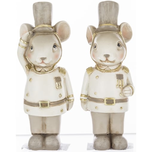 Figurki - 2 myszy w mundurach z orderami 11,5x4,5x4 cm