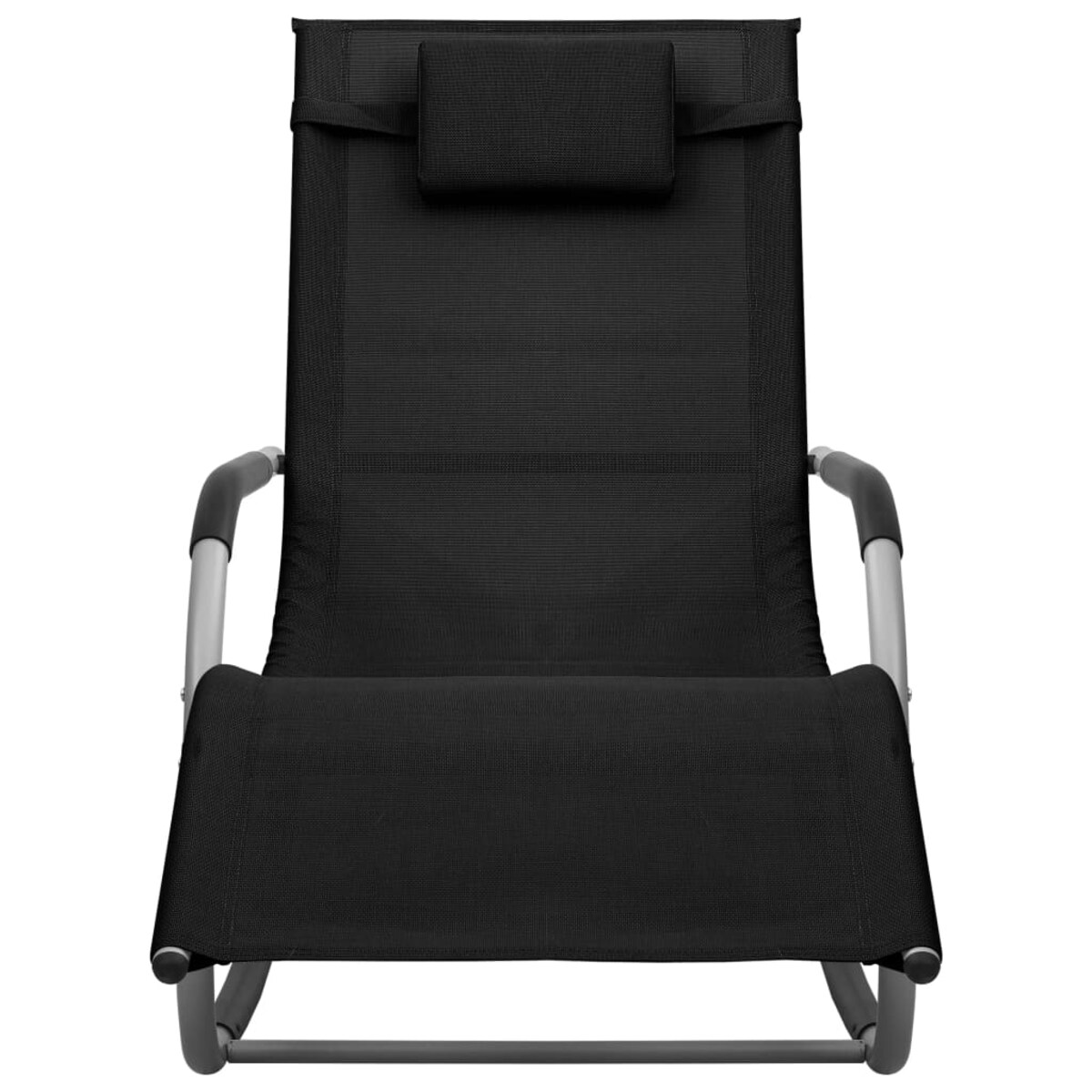 vidaXL Leżak, tworzywo textilene, czarno-szary