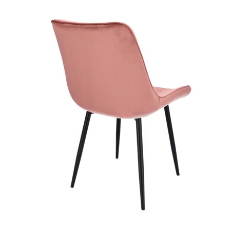 Krzesło tapicerowane welurowe MISTY różowe