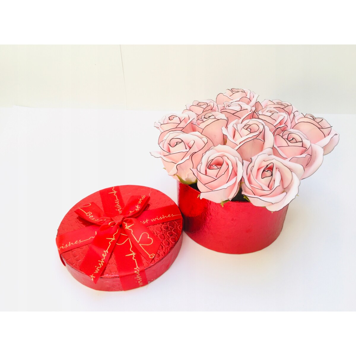 FLOWER BOX KWIATY MYDLANE w pudełku urodziny upominek powitanie przyjęcie