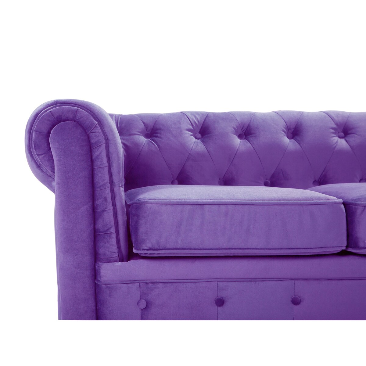 Sofa 3-osobowa welurowa fioletowa CHESTERFIELD