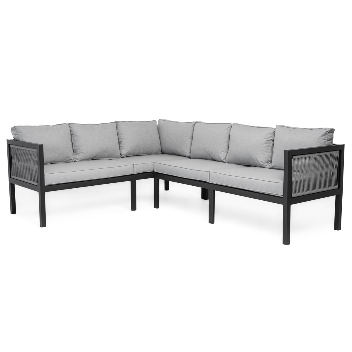 Meble ogrodowe aluminiowe narożnik stół PORTOFINO szare