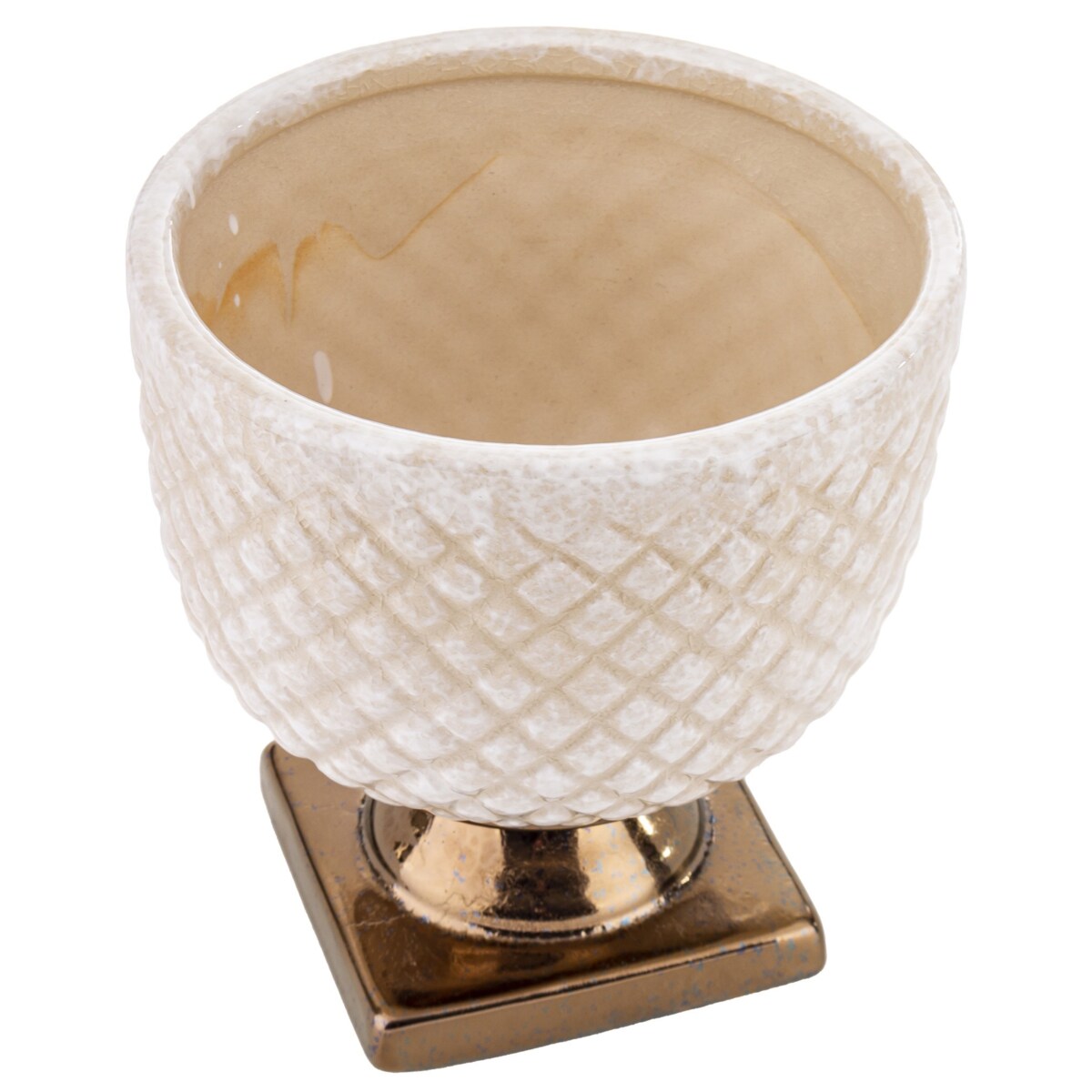 Osłonka ceramiczna biała 16,5x15,5 cm IRMA SMALL- II na podstawce