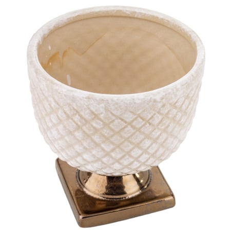 Osłonka ceramiczna biała 16,5x15,5 cm IRMA SMALL- II na podstawce