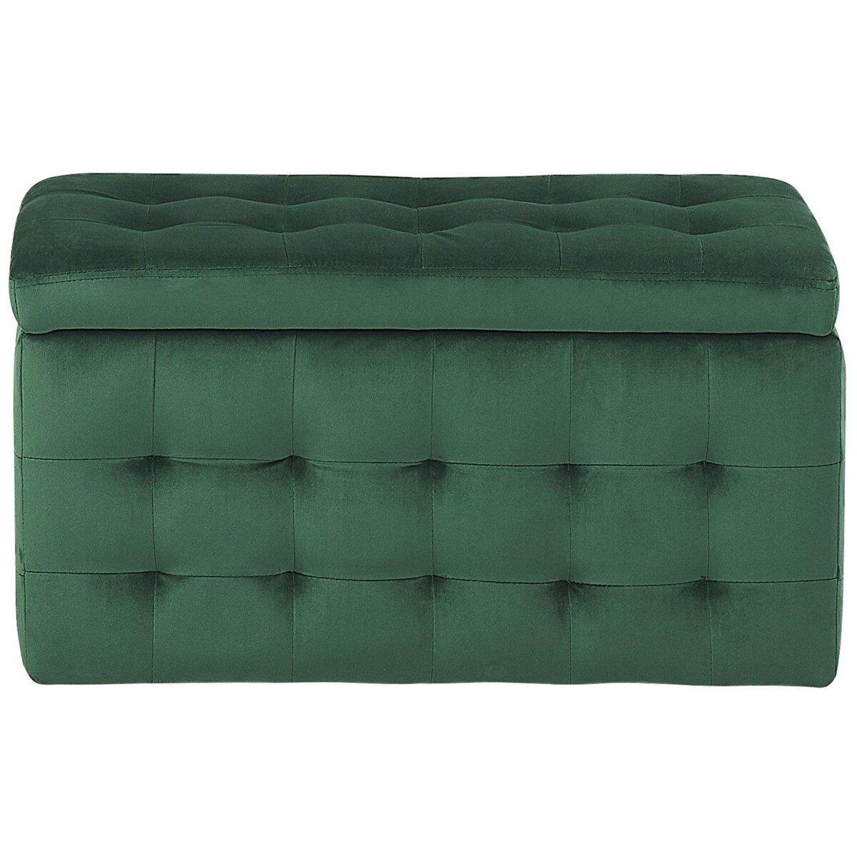 Puf ze schowkiem welurowy zielony MICHIGAN