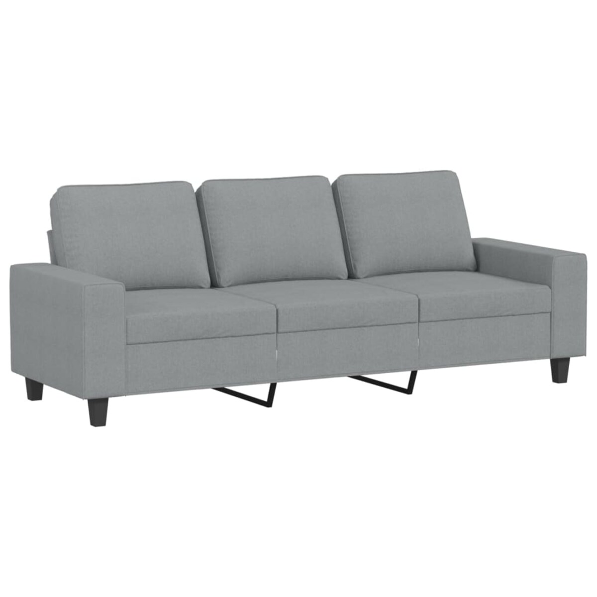 vidaXL 3-osobowa sofa z podnóżkiem, jasnoszara, 180 cm, tkaniną
