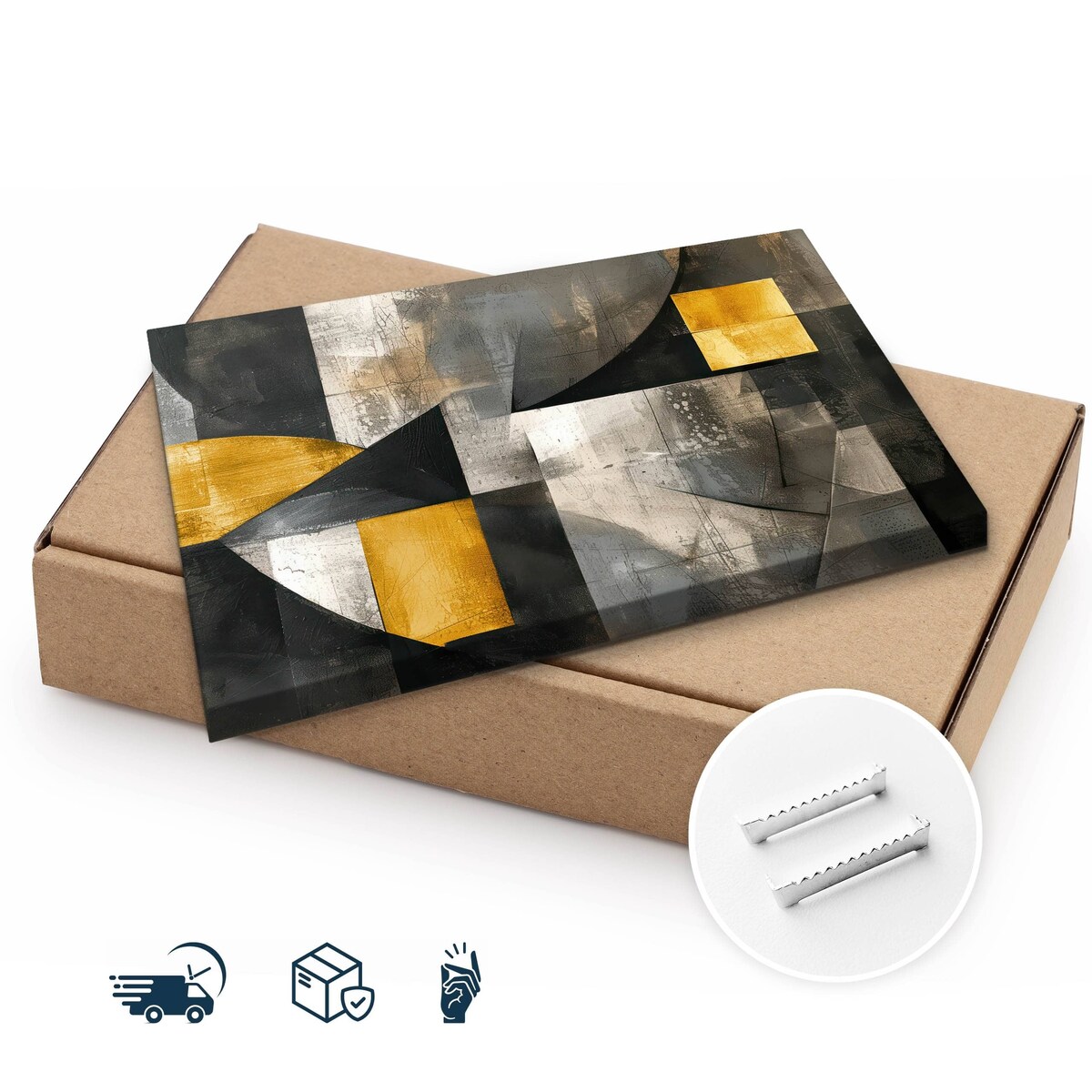 Obraz Na Płótnie Do Salonu Wzory Geometryczne Abstrakcja Beton 120x80cm