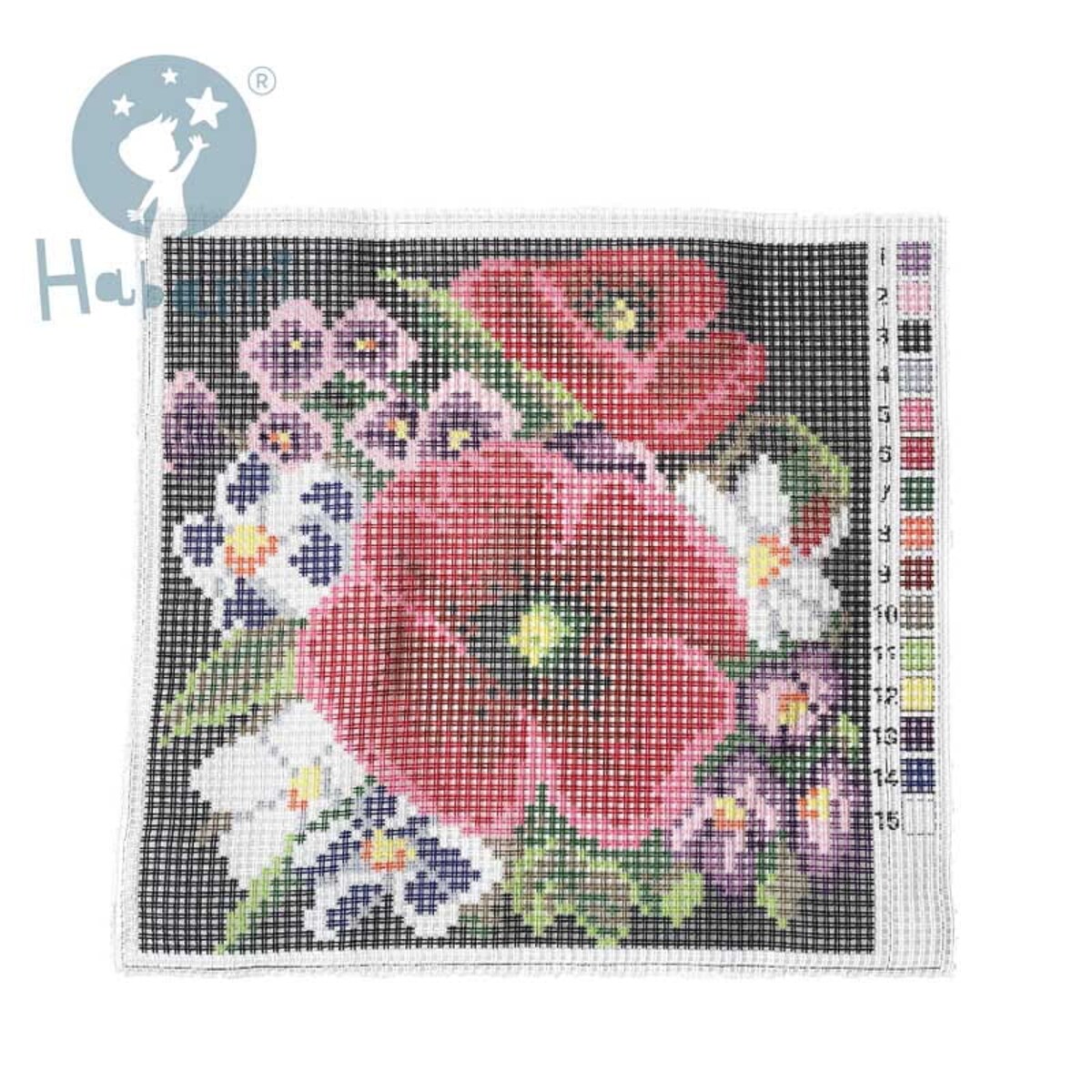 Haft krzyżykowy - Poduszka Maki