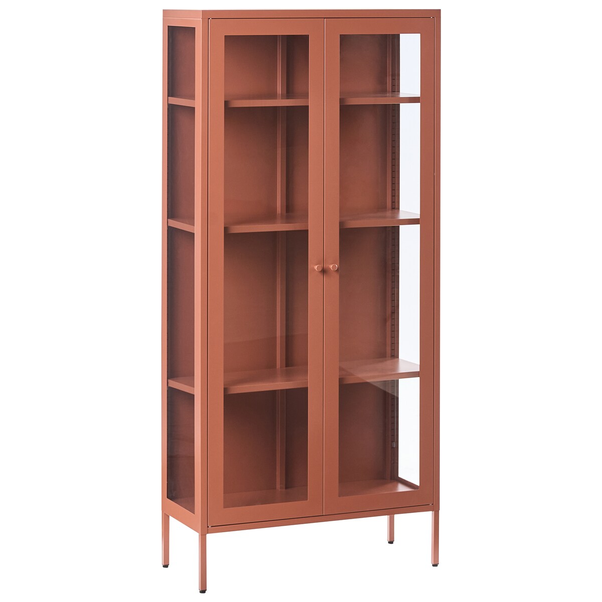 Witryna ze szklaną gablotą HARTY Metal 80 cm Złoty brąz
