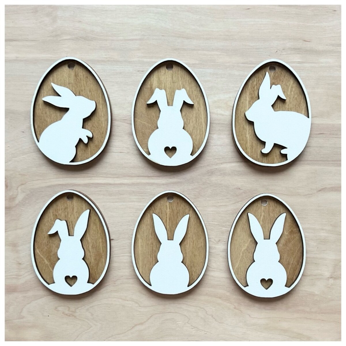 Zawieszki wielkanocne JAJKA 6 szt jednostronny