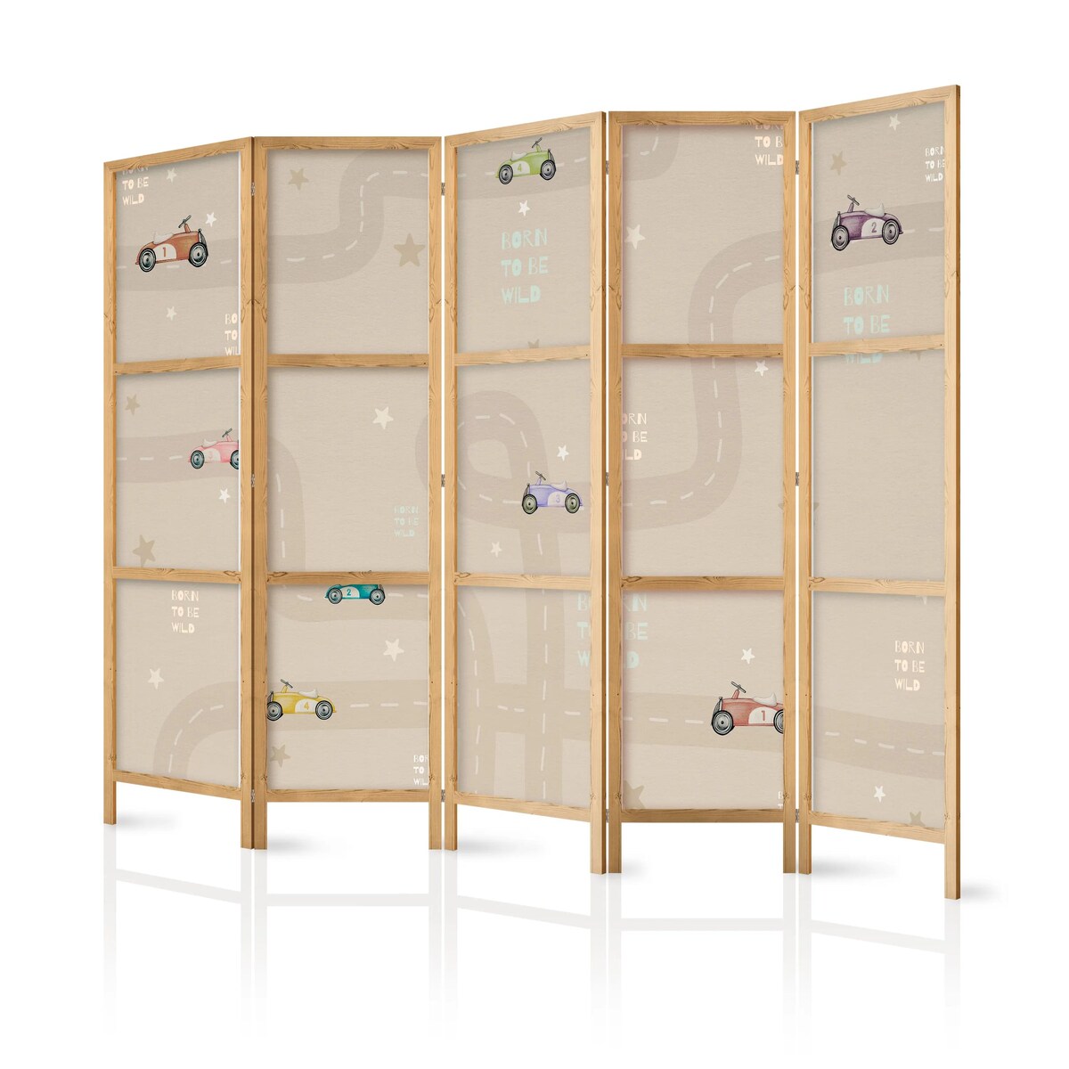 Parawan japoński Dla dzieci 225x172 cm 5-częściowy biały