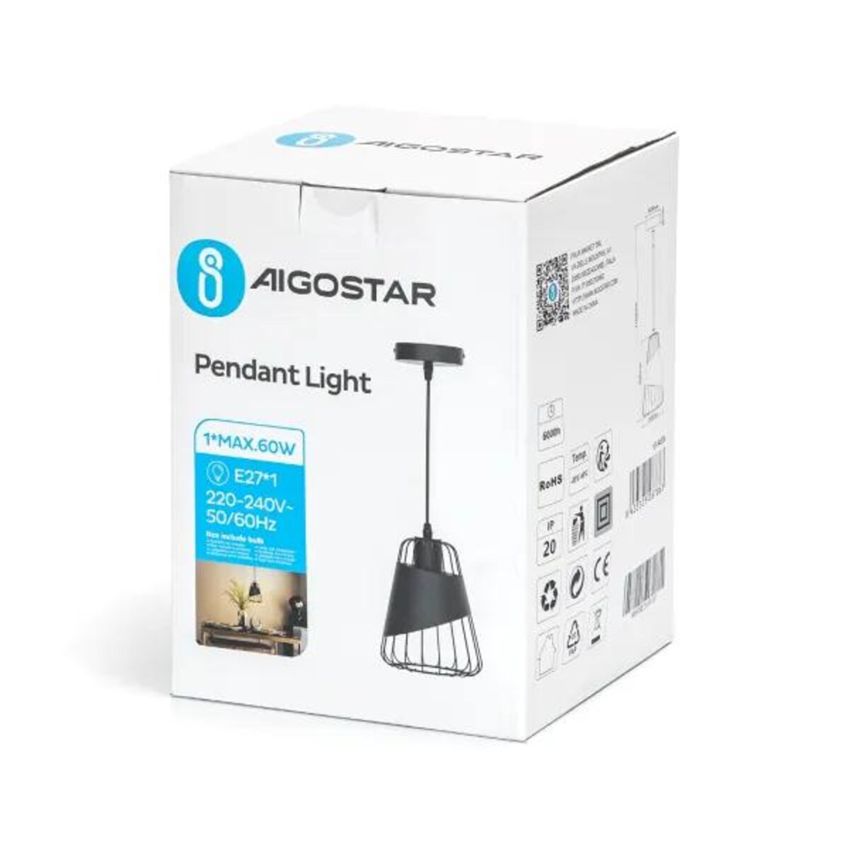 lampa wisząca z metalowy siatkowany klosz z tkaniną e27 czarna