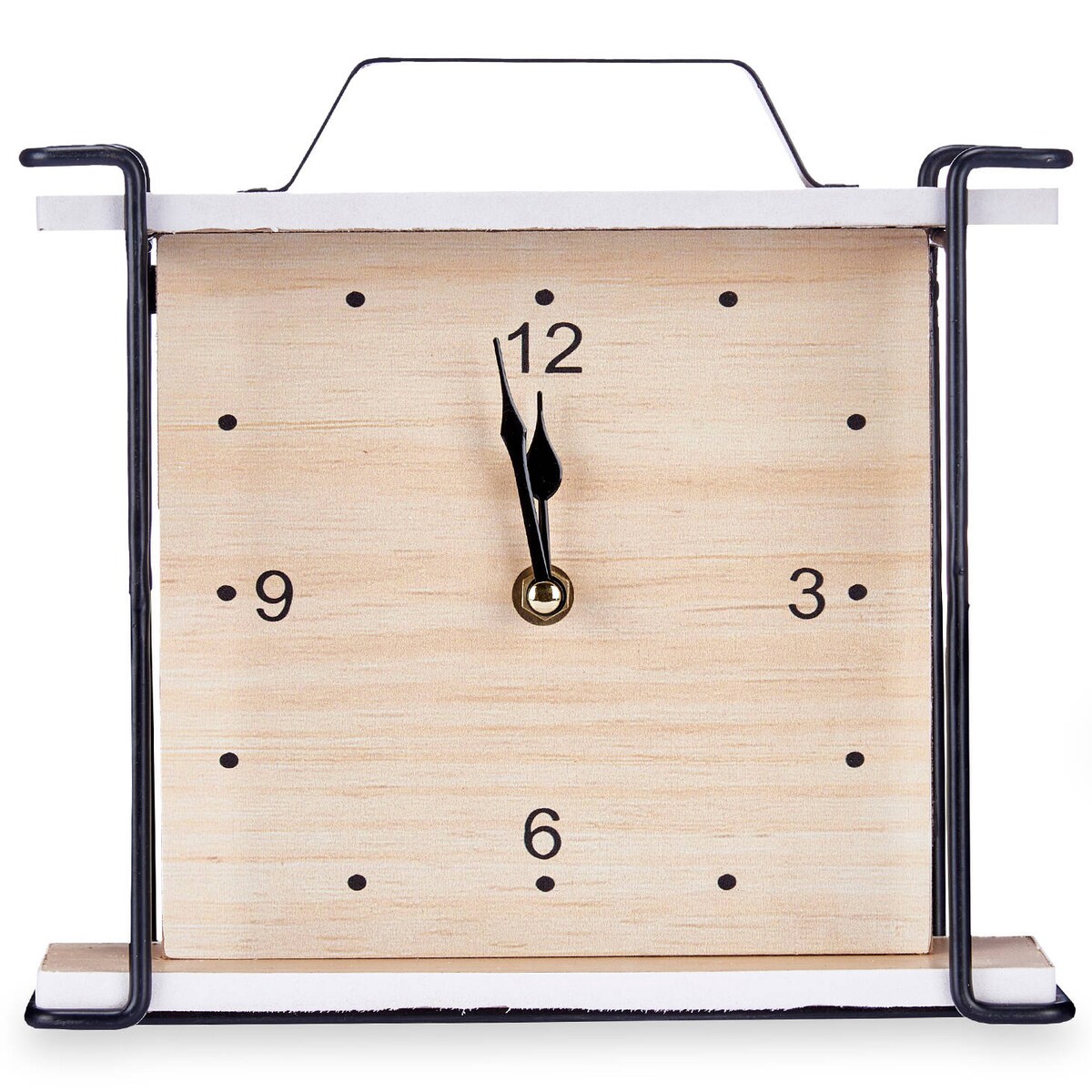 Zegar stojący na komodę, kwadratowa tarcza, 23 x 21 x 7 cm