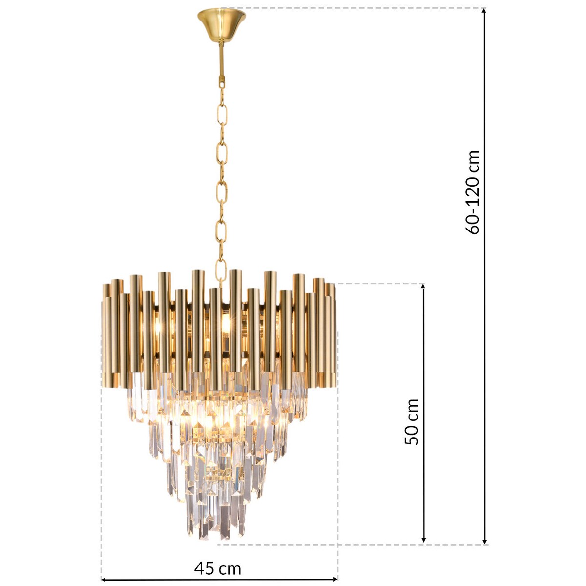 Dekoracyjna LAMPA wisząca MADISON ML5992 Milagro kryształowa OPRAWA glamour crystal ZWIS na łańcuchu złoty przezroczysty