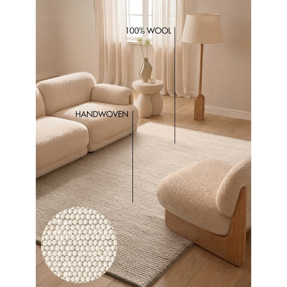 Dywan wełniany do salonu 120x170cm, Richmond Premium Ted Baker kremowy