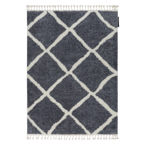 Dywan BERBER CROSS B5950 szary / biały 240x330 cm