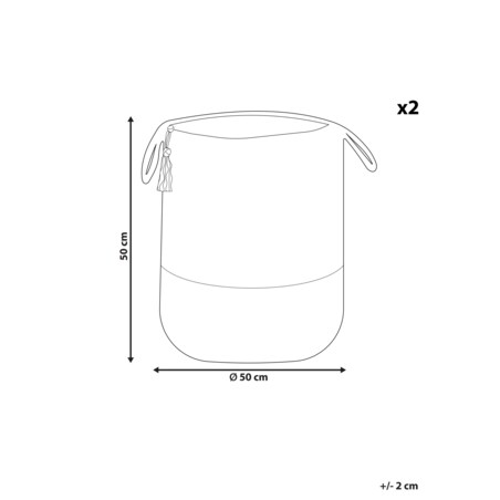 Zestaw 2 koszy jutowych granatowy z beżowym GAJAR