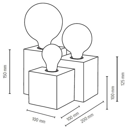 Rustykalna LAMPA stołowa VINCENT 2276374 Spotlight stojąca LAMPKA biurkowa drewniane kostki cube dąb olejowany