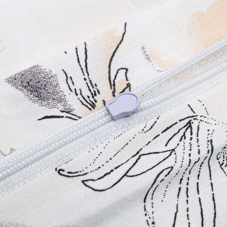 Pościel satyna bawełniana 180x200 Satynlove biała w brązowe liście