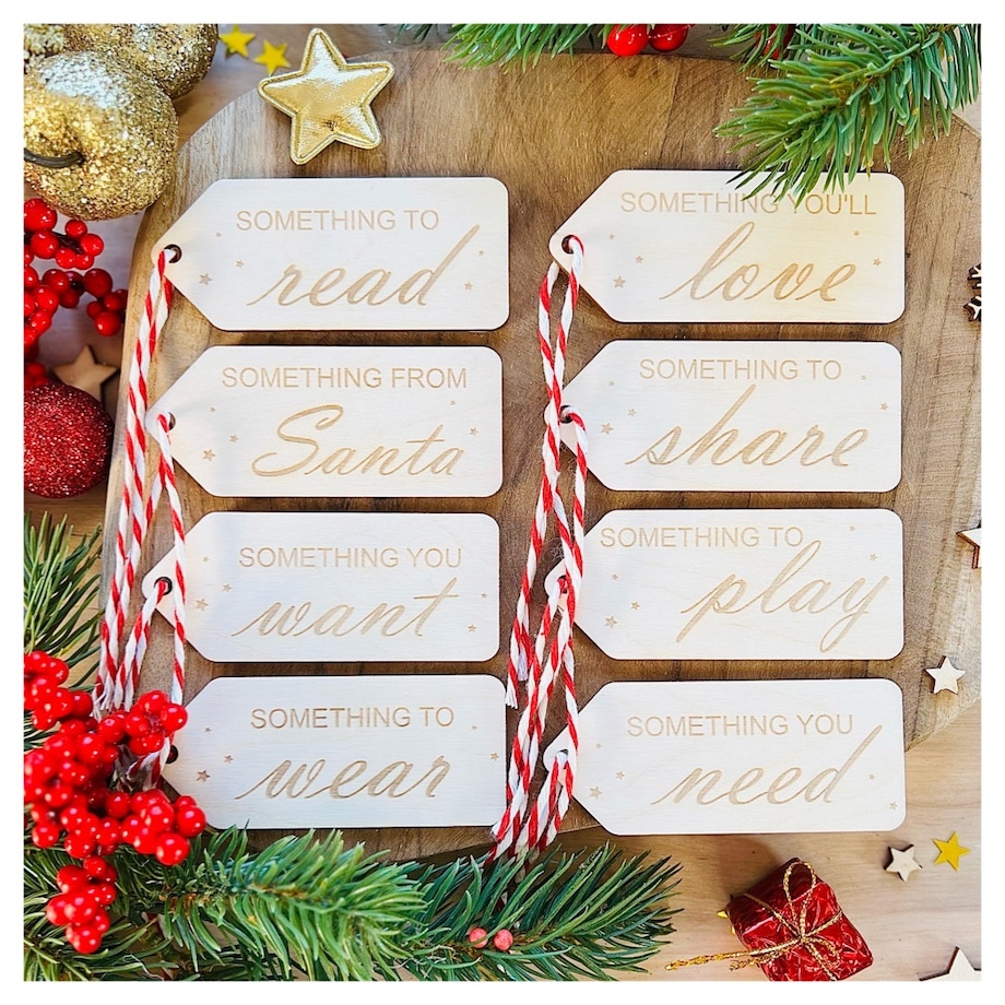 Drewniane bileciki na prezenty