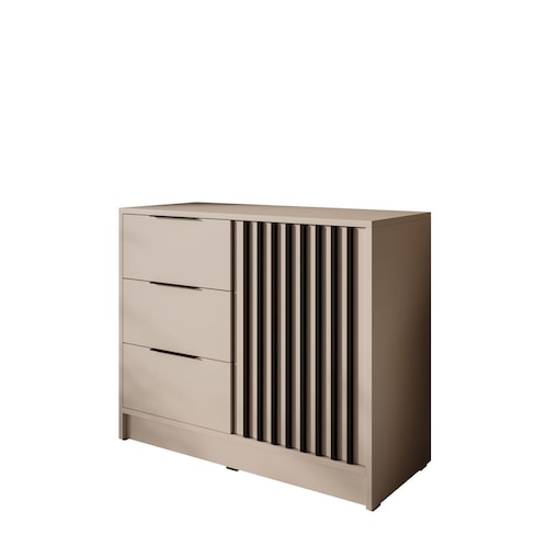 Komoda NELA 1D3S z lamelami, kaszmir + czarny