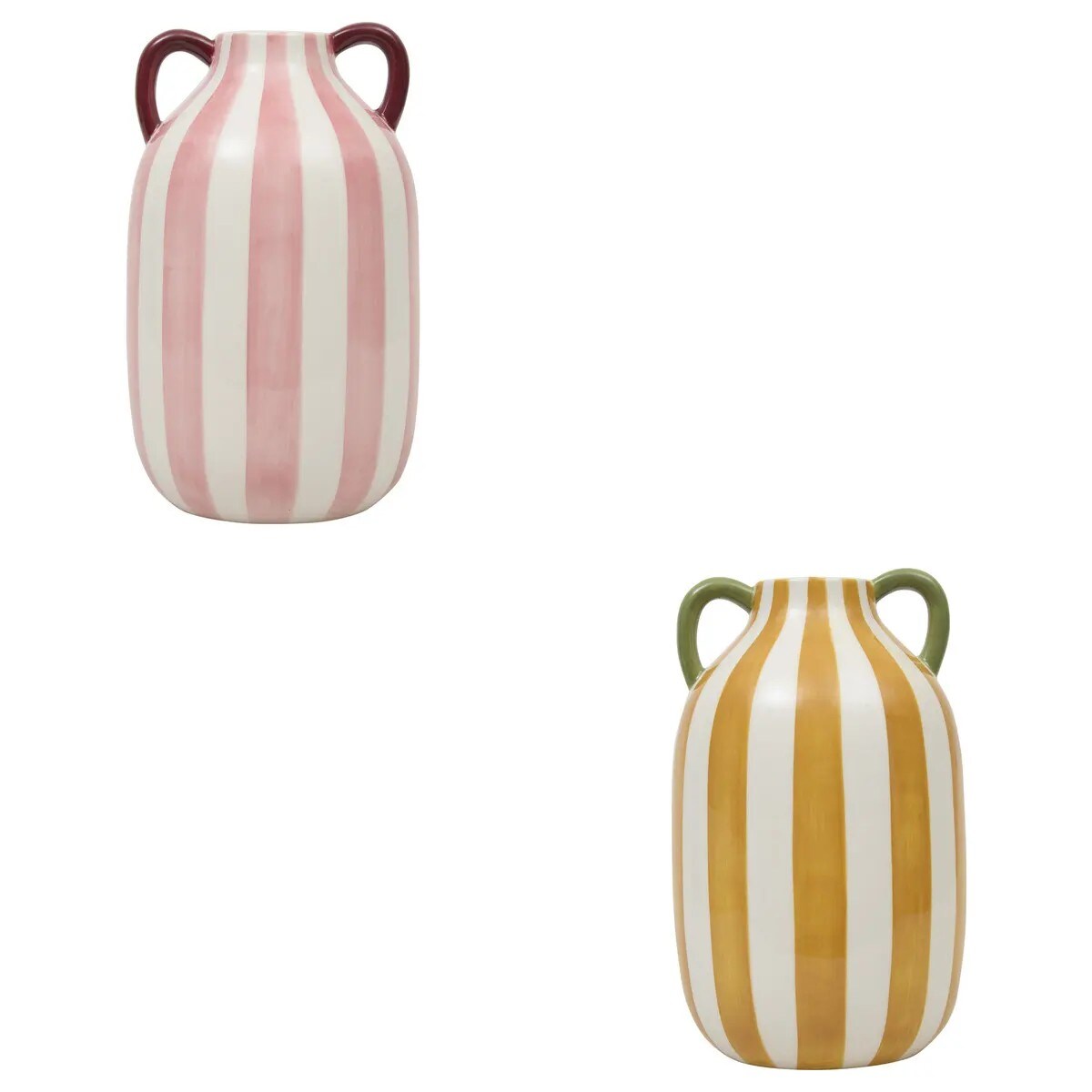 Komplet dwóch wazonów ceramicznych w paski Cheri 20 cm