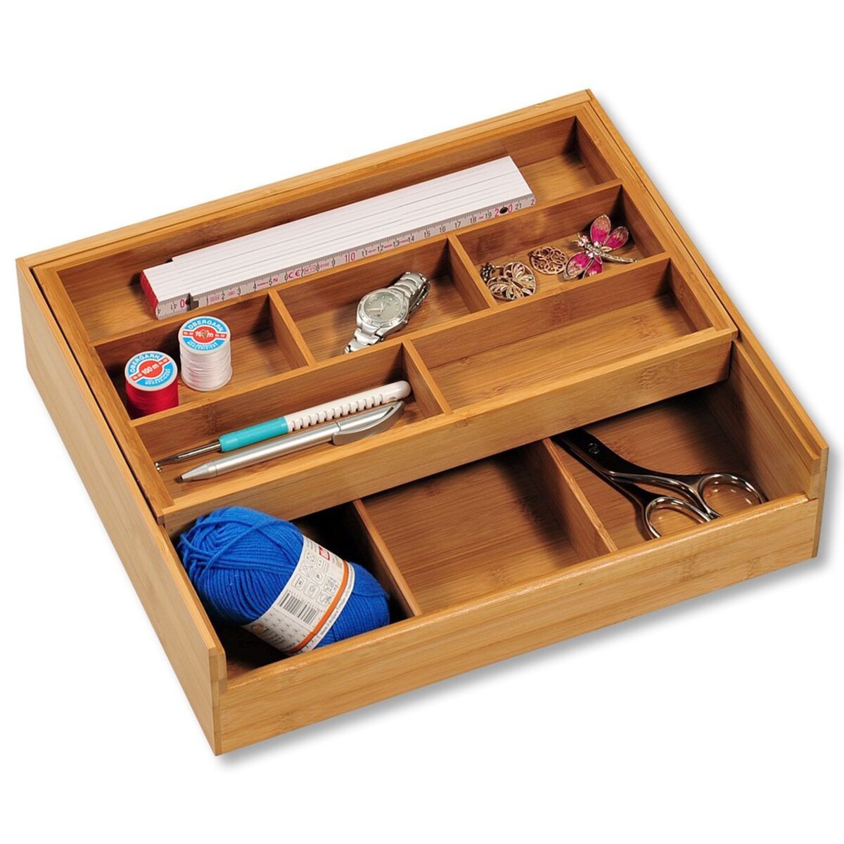 Kesper Skrzynka uniwersalna Bambus FSC 37x31x9,5 cm