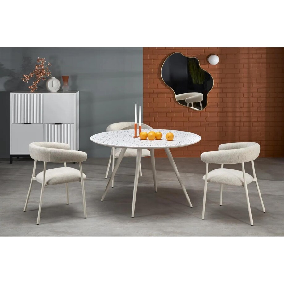 Krzesło tapicerowane K557 beżowe/białe