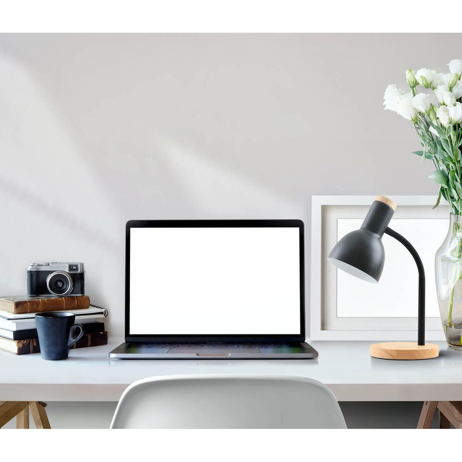 Lampka stojąca na biurko Senza TB-37263-BK Italux czarny drewniany