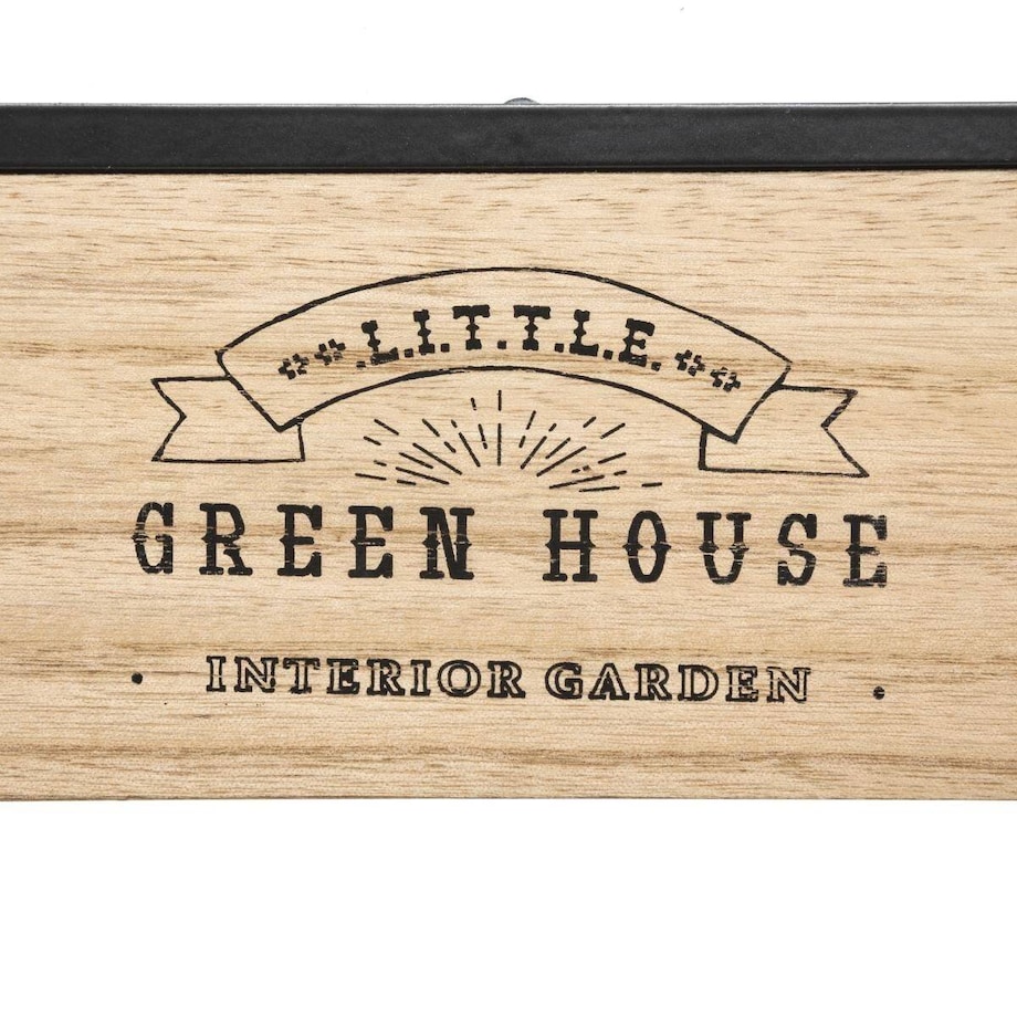 Mini szklarnia domowa, na drewnianej podstawie