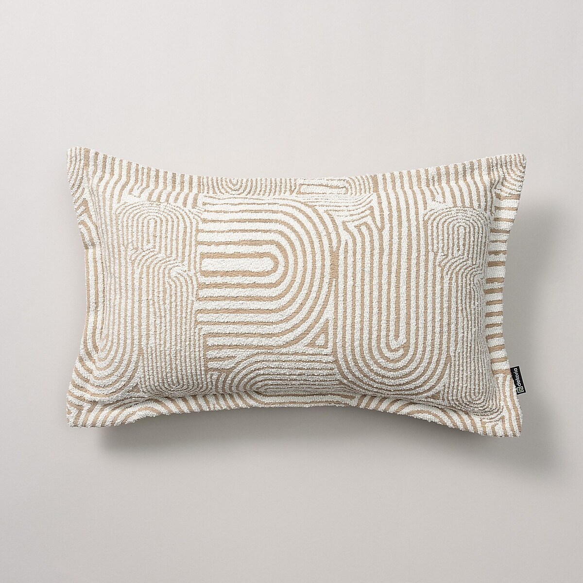 Poszewka Mona prostokątna 47x28 beżowe łuki na kremowym tle