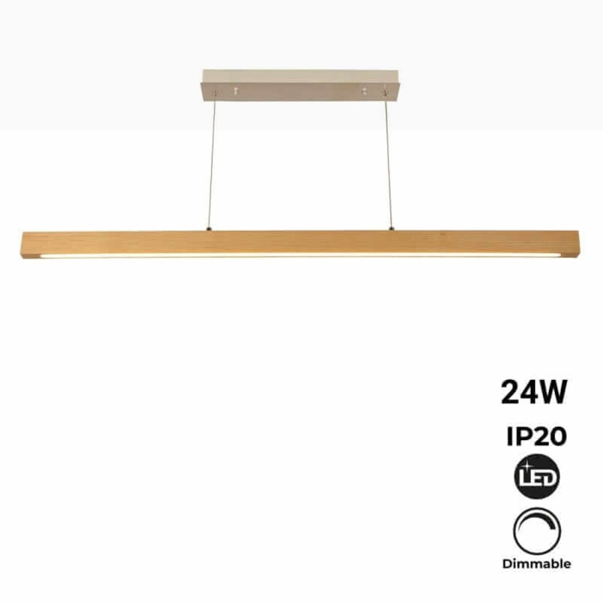 Wisząca lampa drewniana Dritta ABR-LLZ-24W Abruzzo LED 24W 3000K listwa brązowa