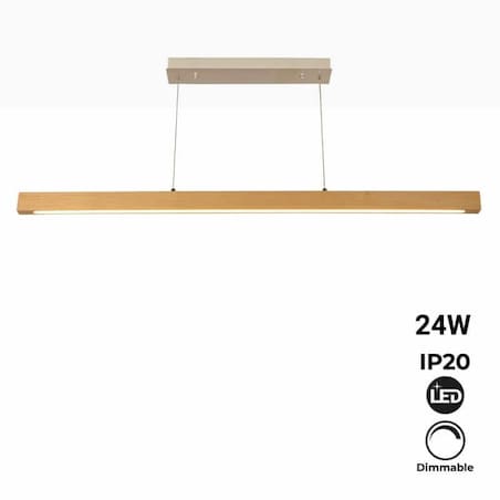 Wisząca lampa drewniana Dritta ABR-LLZ-24W Abruzzo LED 24W 3000K listwa brązowa