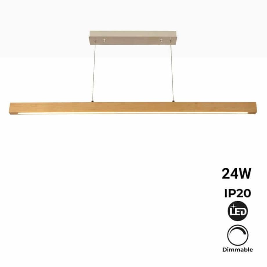 Wisząca lampa drewniana Dritta ABR-LLZ-24W Abruzzo LED 24W 3000K listwa brązowa