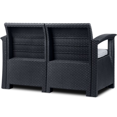 KONSIMO NEOMENS Meble ogrodowe wykonane z ciemnoszarego rattanu high-tech