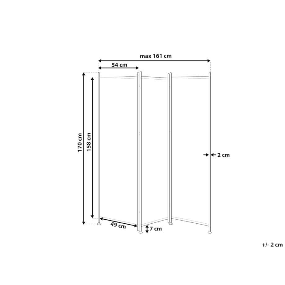3-panelowy składany parawan pokojowy 160 x 170 cm szary NARNI