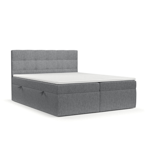 Łóżko tapicerowane LEAN 180x200 z pojemnikiem, Szary, tkanina Neve 90