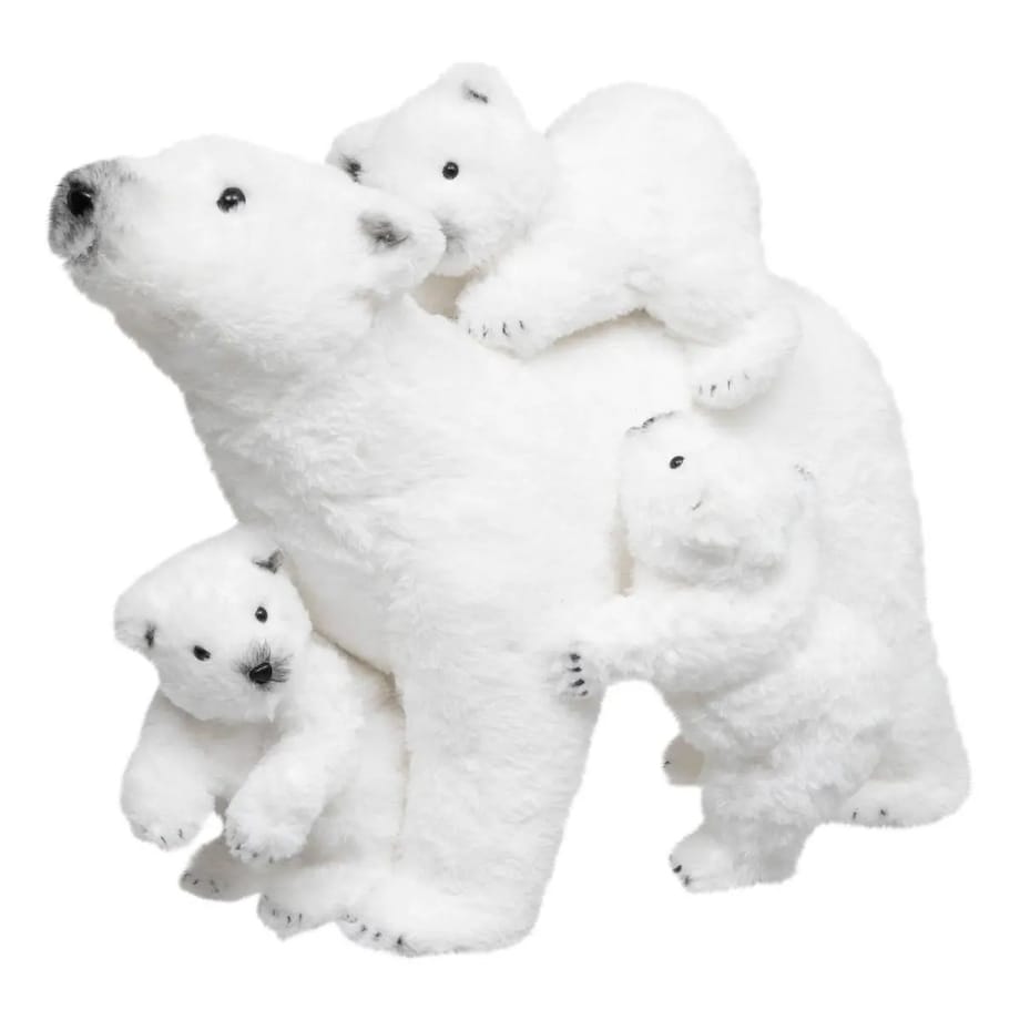 Figurka - mama miś polarny z niedźwiadkami 52 cm