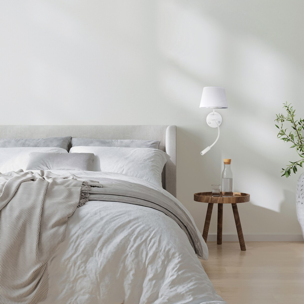 Kinkiet do czytania TK Lighting MAJA WHITE biały, ruchome światło, E27/G9, z włącznikiem, nowoczesny do sypialni